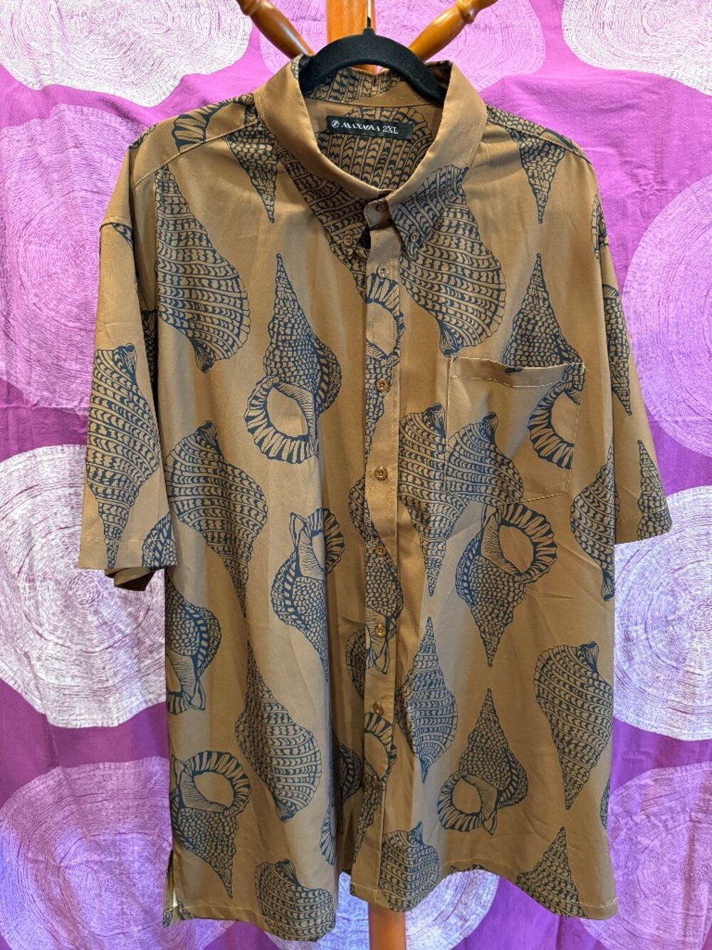 MANAOLA Men's Short Sleeve Button Down XXL Shirt